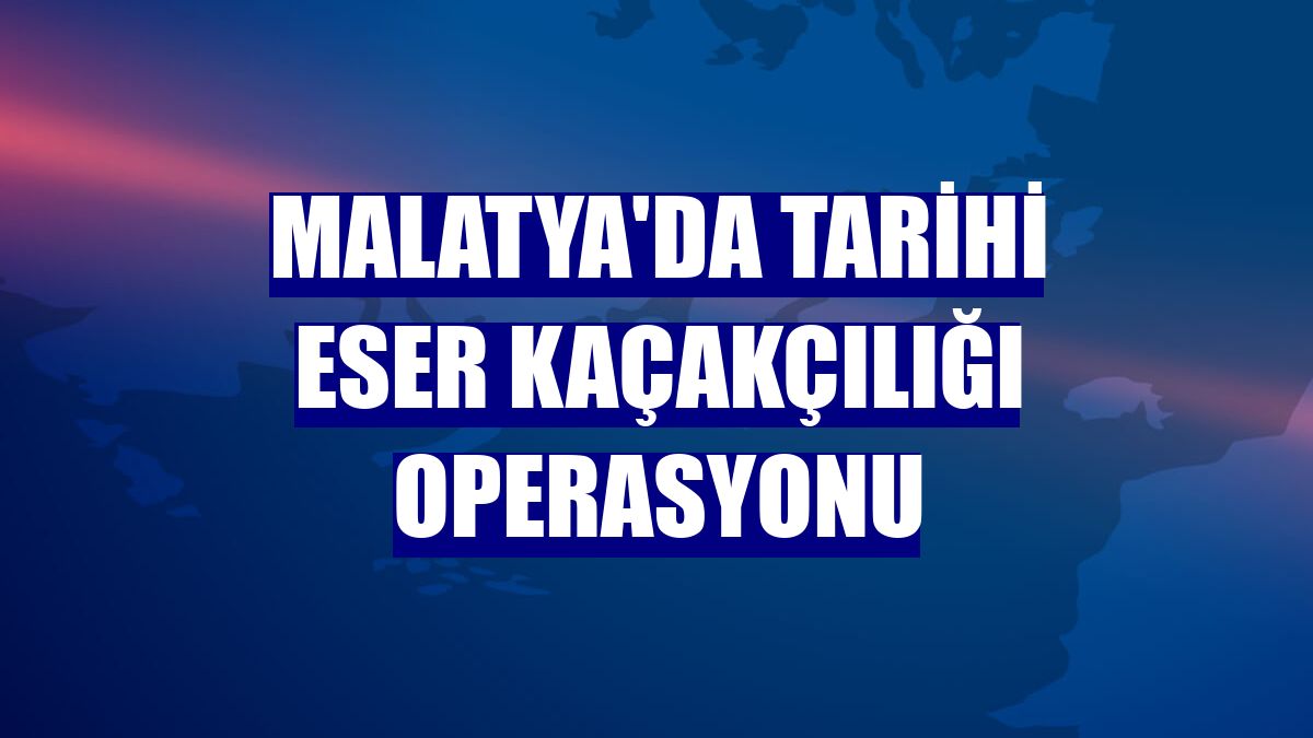 Malatya'da tarihi eser kaçakçılığı operasyonu