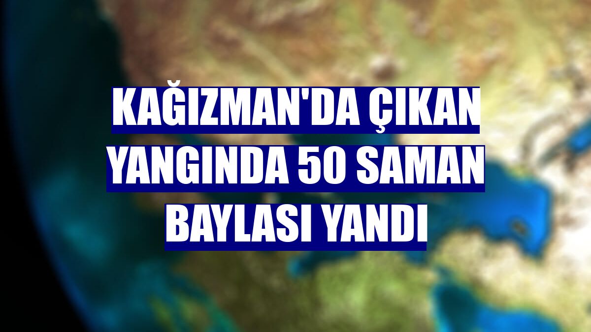 Kağızman'da çıkan yangında 50 saman baylası yandı