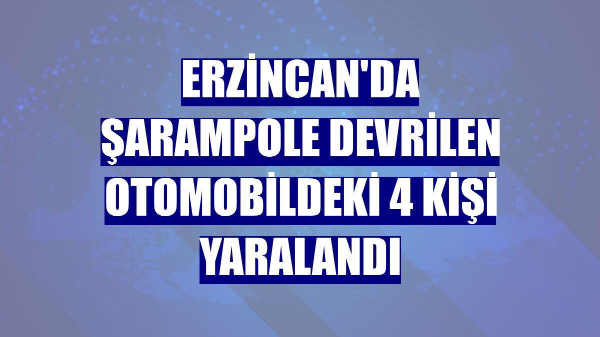 Erzincan'da şarampole devrilen otomobildeki 4 kişi yaralandı