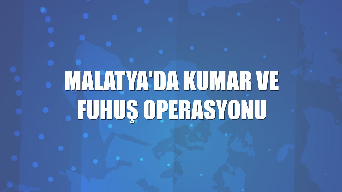 Malatya'da kumar ve fuhuş operasyonu