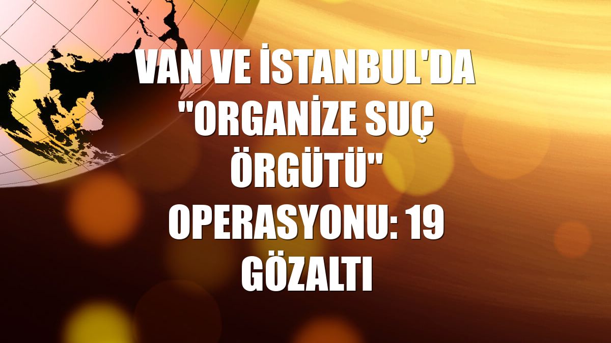 Van ve İstanbul'da "organize suç örgütü" operasyonu: 19 gözaltı