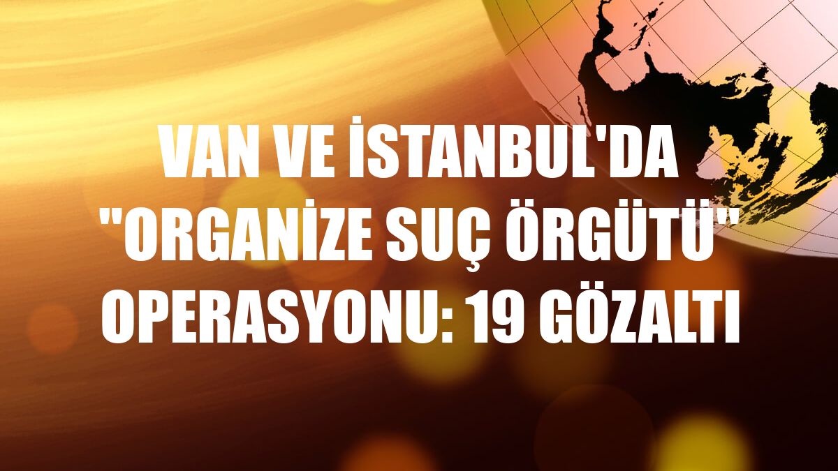 Van ve İstanbul'da 'organize suç örgütü' operasyonu: 19 gözaltı