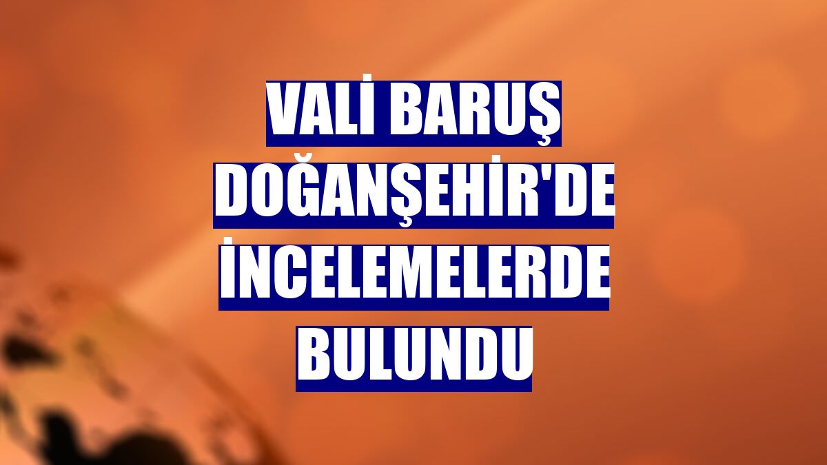 Vali Baruş Doğanşehir'de incelemelerde bulundu