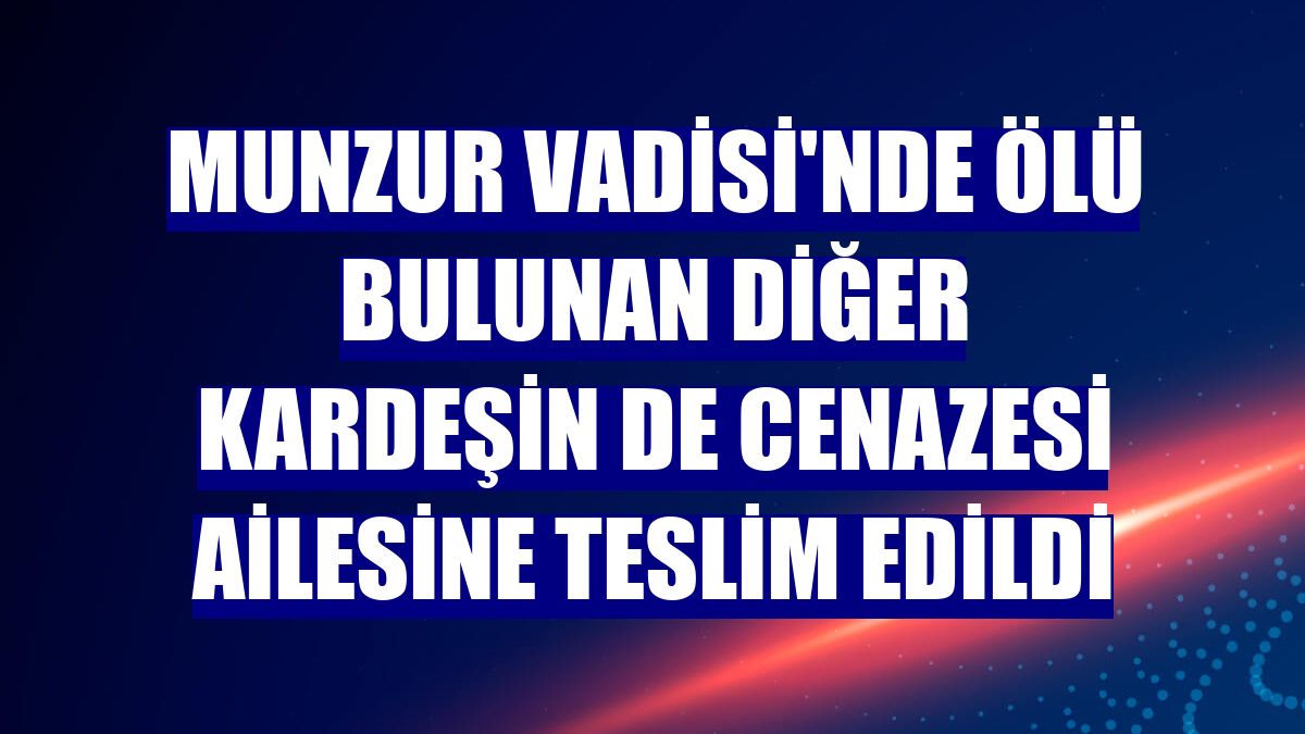 Munzur Vadisi'nde ölü bulunan diğer kardeşin de cenazesi ailesine teslim edildi