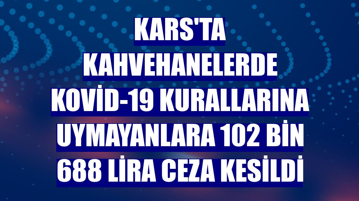 Kars'ta kahvehanelerde Kovid-19 kurallarına uymayanlara 102 bin 688 lira ceza kesildi