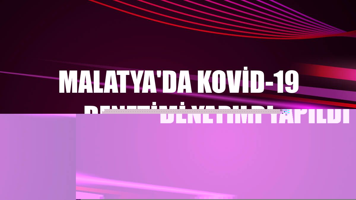 Malatya'da Kovid-19 denetimi yapıldı