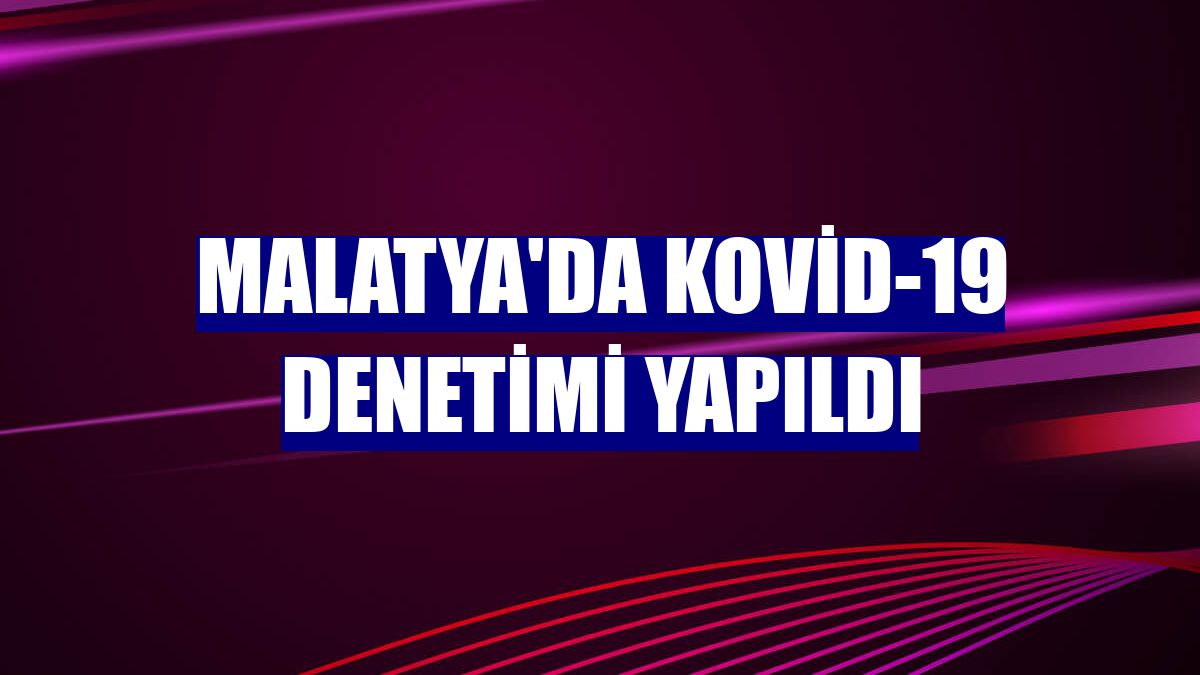 Malatya'da Kovid-19 denetimi yapıldı