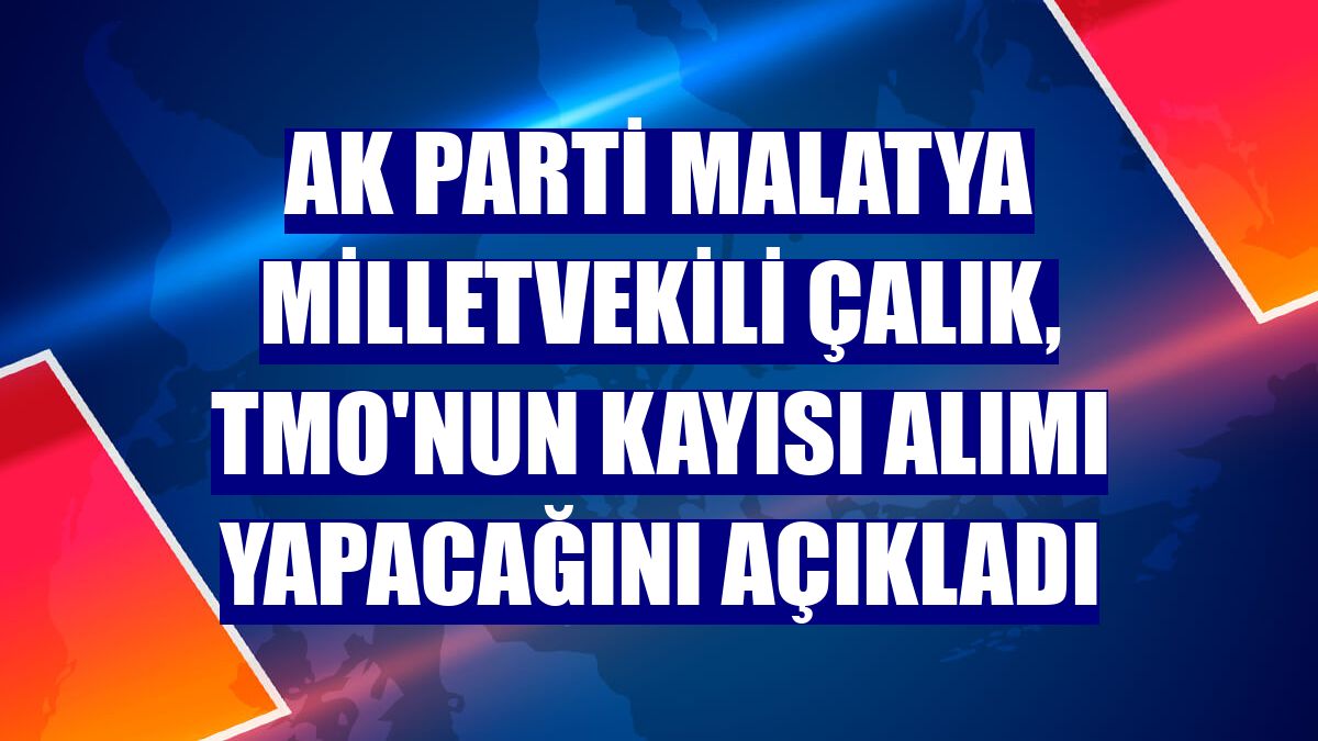 AK Parti Malatya Milletvekili Çalık, TMO'nun kayısı alımı yapacağını açıkladı