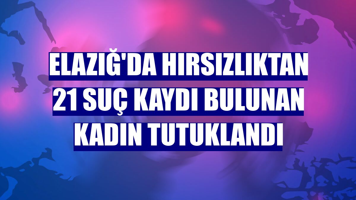 Elazığ'da hırsızlıktan 21 suç kaydı bulunan kadın tutuklandı