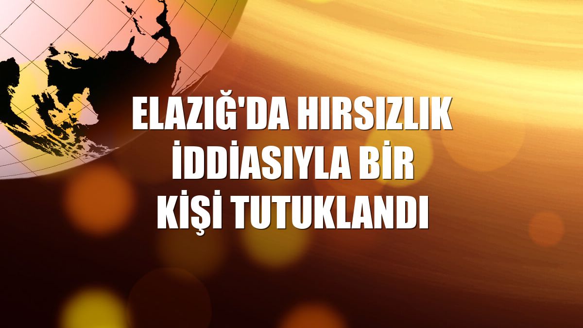 Elazığ'da hırsızlık iddiasıyla bir kişi tutuklandı