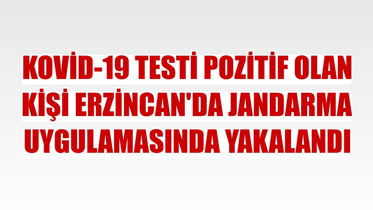 Kovid-19 testi pozitif olan kişi Erzincan'da jandarma uygulamasında yakalandı
