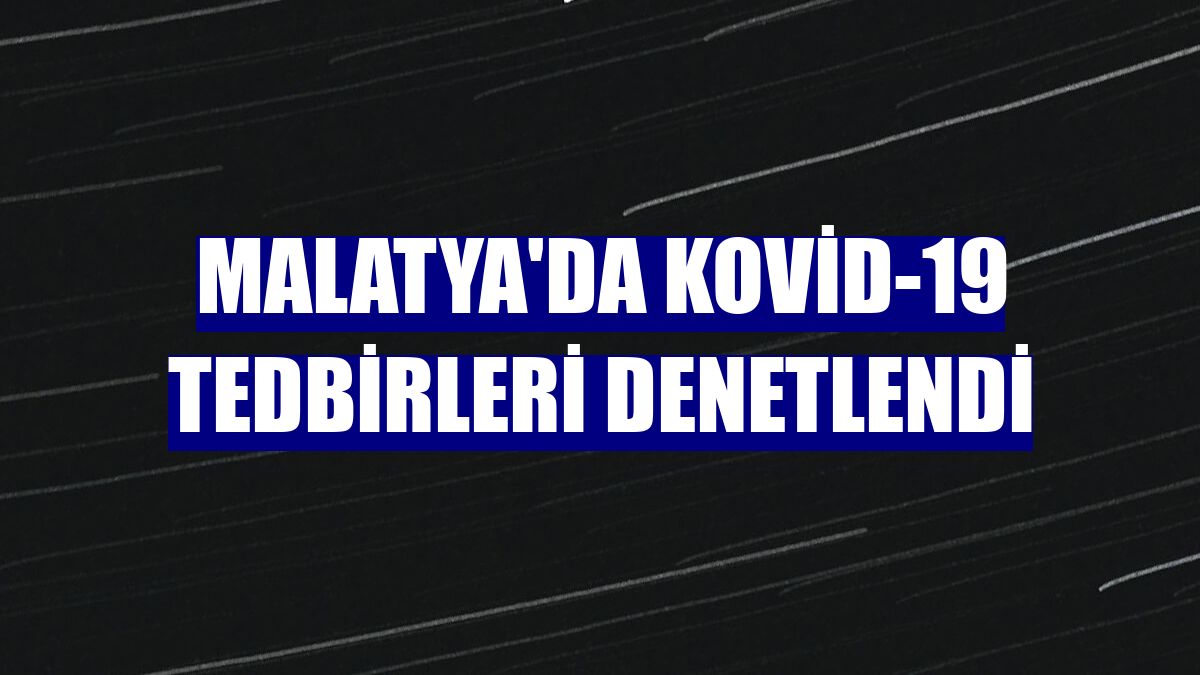 Malatya'da Kovid-19 tedbirleri denetlendi