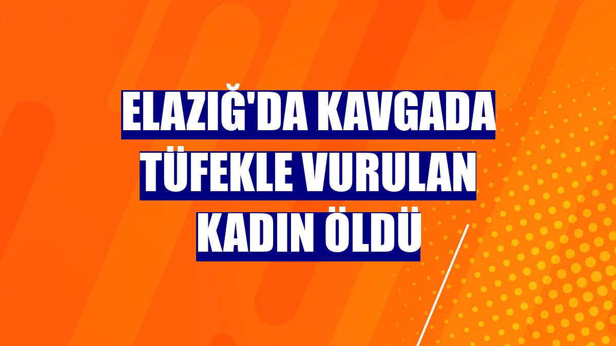 Elazığ'da kavgada tüfekle vurulan kadın öldü