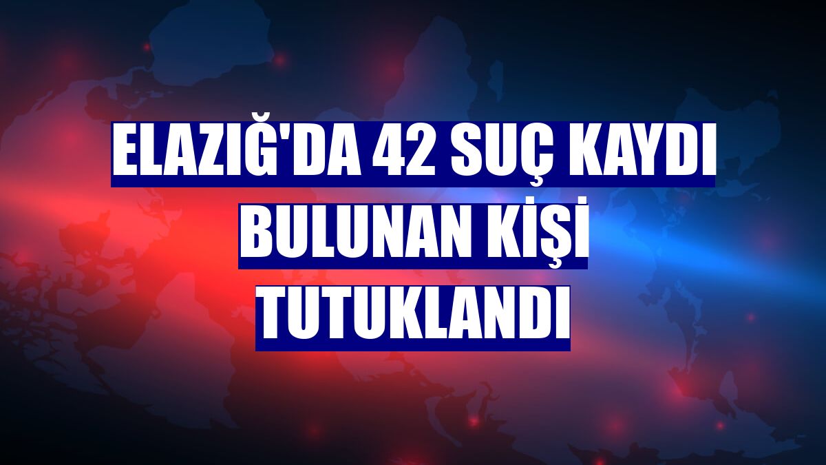Elazığ'da 42 suç kaydı bulunan kişi tutuklandı