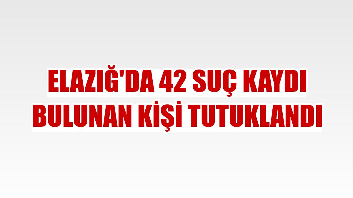 Elazığ'da 42 suç kaydı bulunan kişi tutuklandı