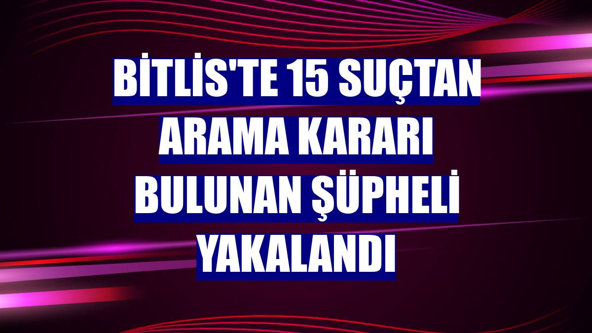 Bitlis'te 15 suçtan arama kararı bulunan şüpheli yakalandı