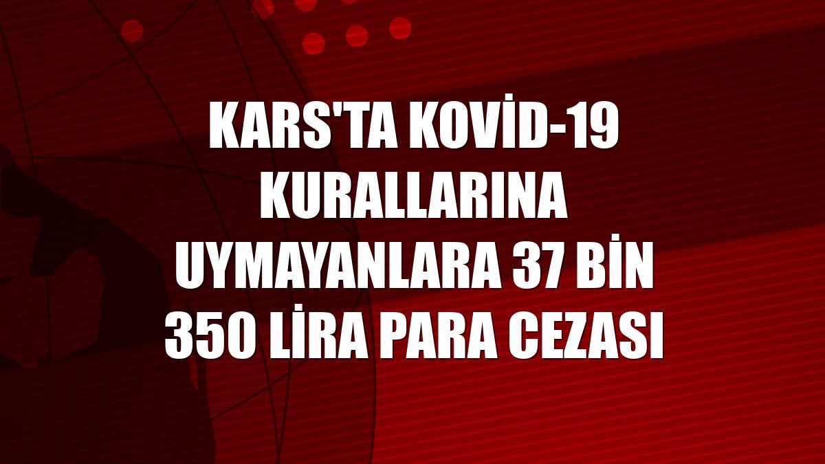 Kars'ta Kovid-19 kurallarına uymayanlara 37 bin 350 lira para cezası