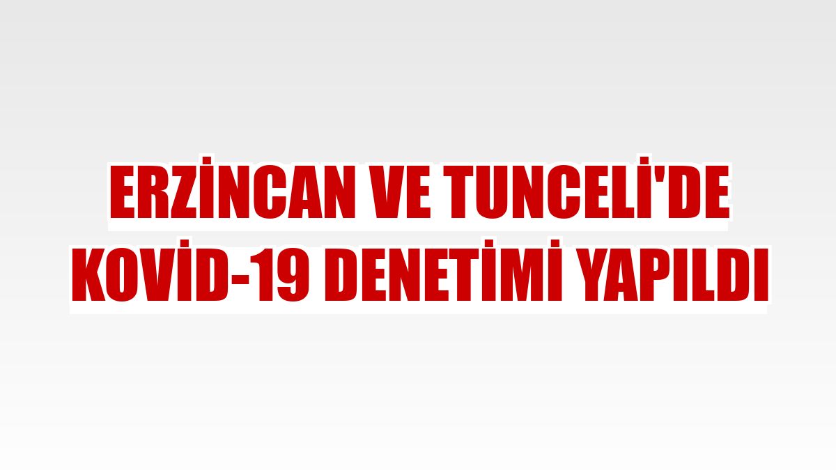 Erzincan ve Tunceli'de Kovid-19 denetimi yapıldı