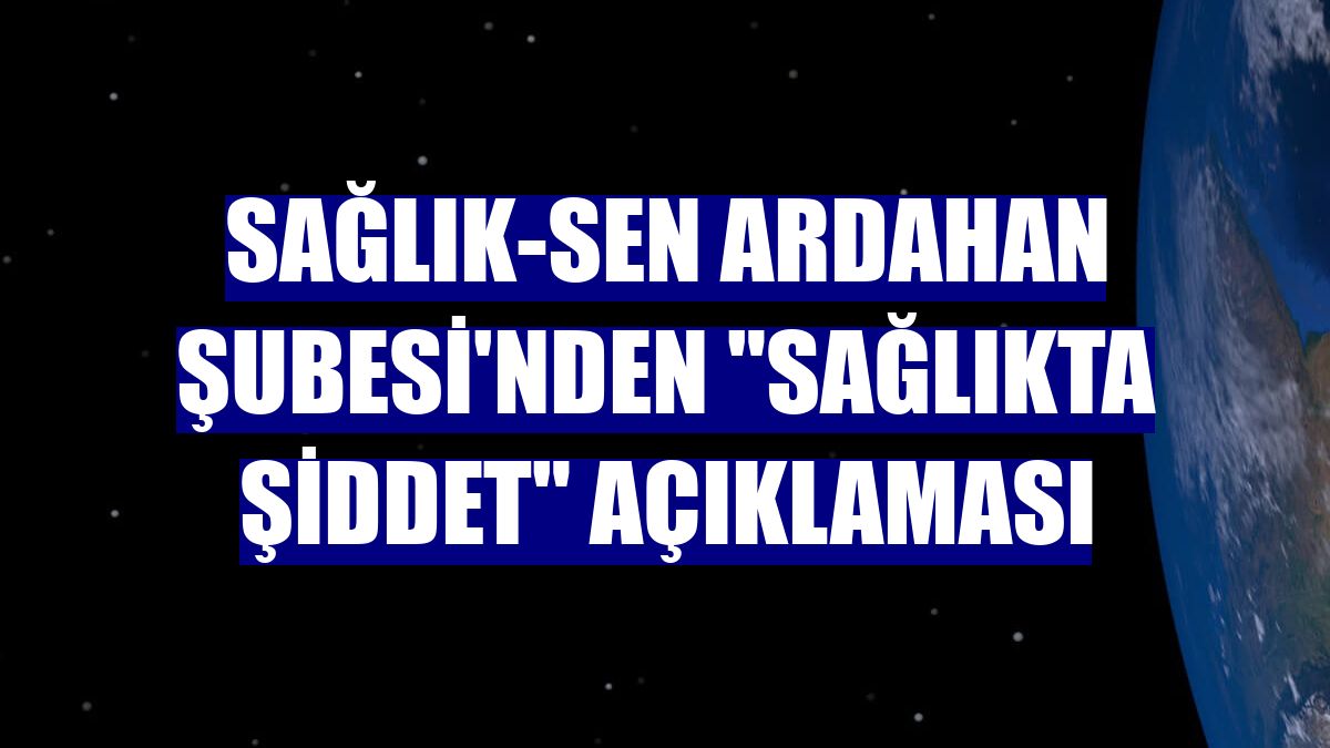 Sağlık-Sen Ardahan Şubesi'nden "sağlıkta şiddet" açıklaması