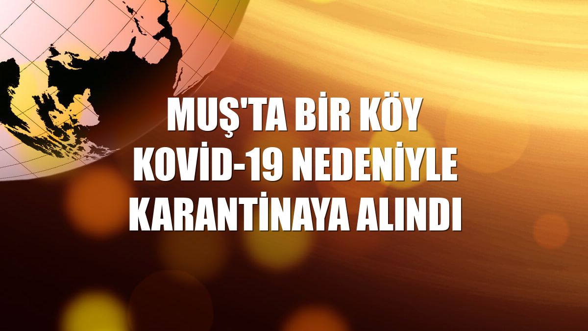 Muş'ta bir köy Kovid-19 nedeniyle karantinaya alındı