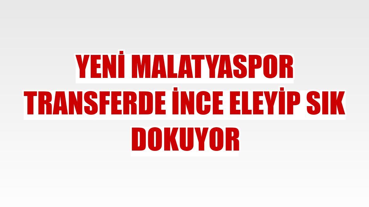 Yeni Malatyaspor transferde ince eleyip sık dokuyor