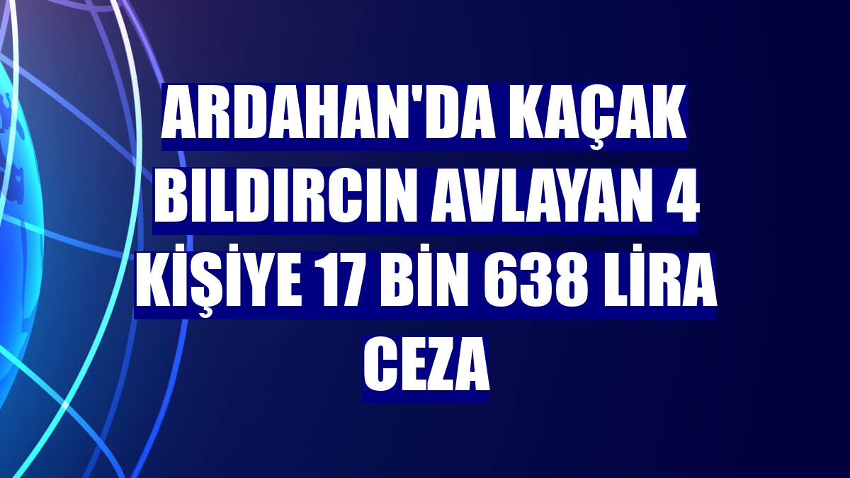 Ardahan'da kaçak bıldırcın avlayan 4 kişiye 17 bin 638 lira ceza