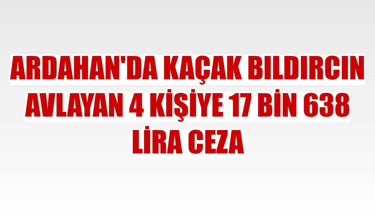 Ardahan'da kaçak bıldırcın avlayan 4 kişiye 17 bin 638 lira ceza