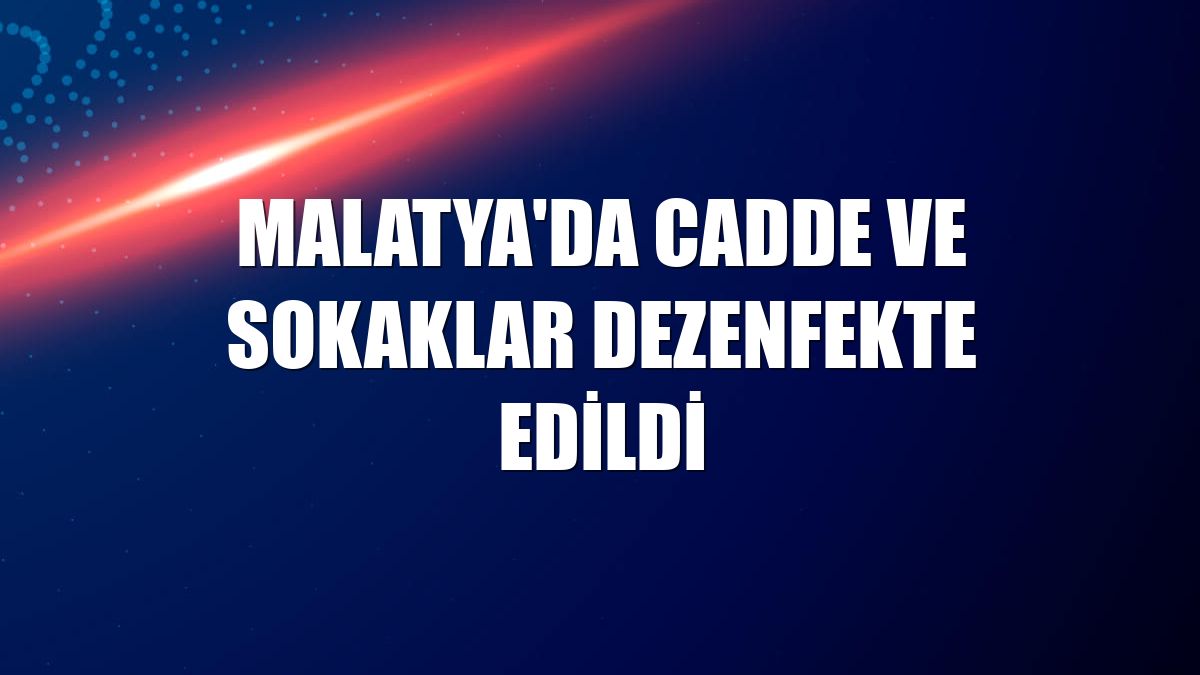 Malatya'da cadde ve sokaklar dezenfekte edildi