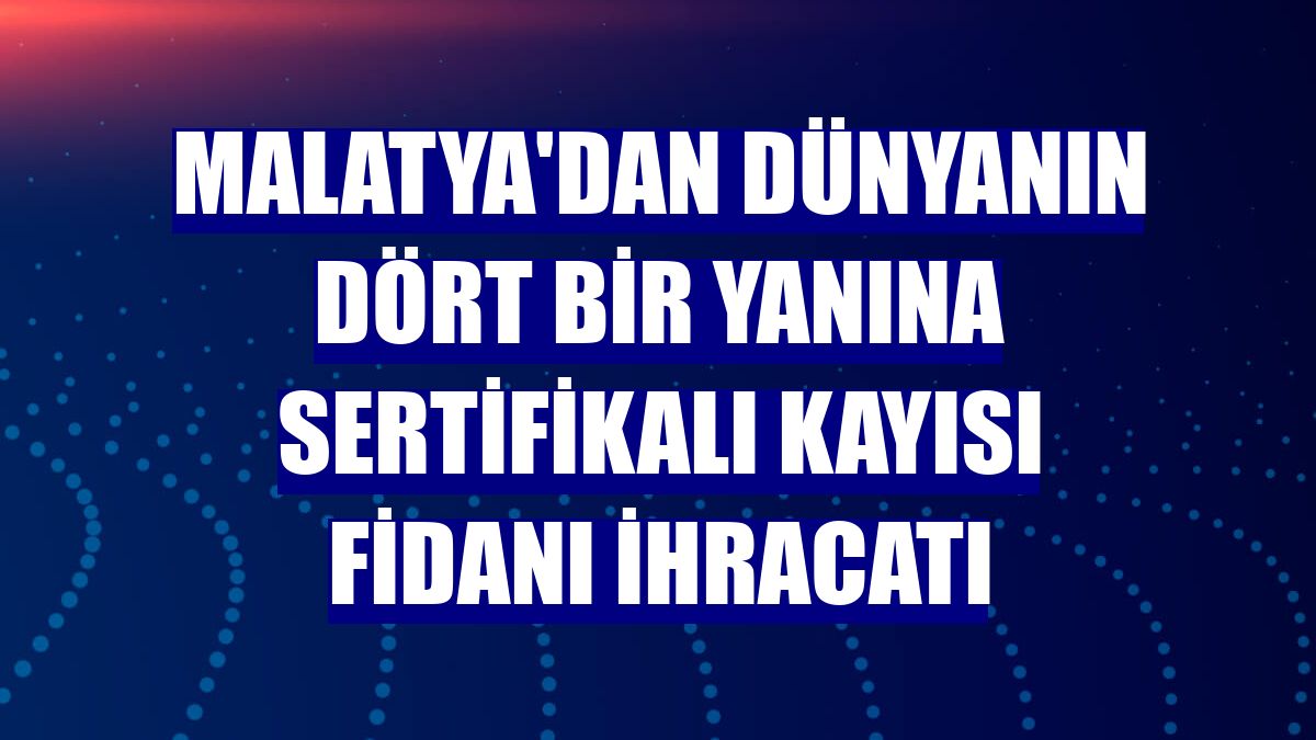 Malatya'dan dünyanın dört bir yanına sertifikalı kayısı fidanı ihracatı