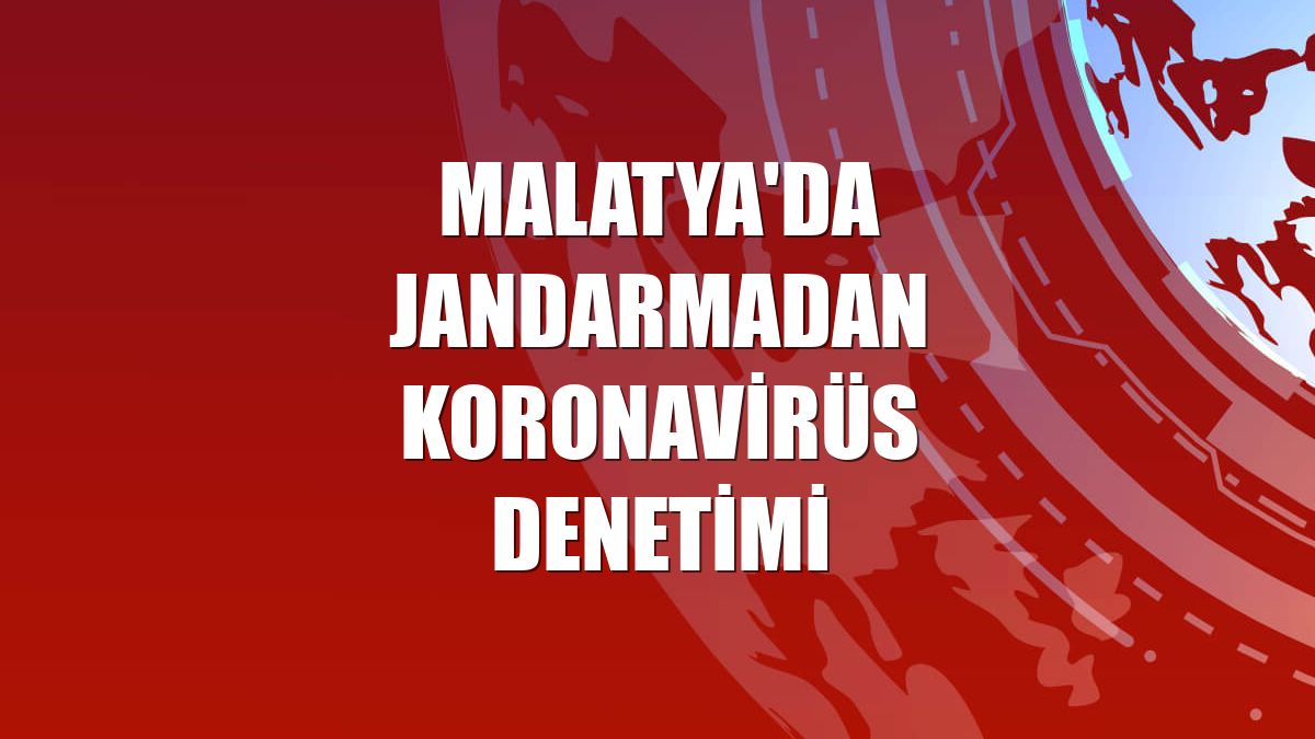 Malatya'da jandarmadan koronavirüs denetimi