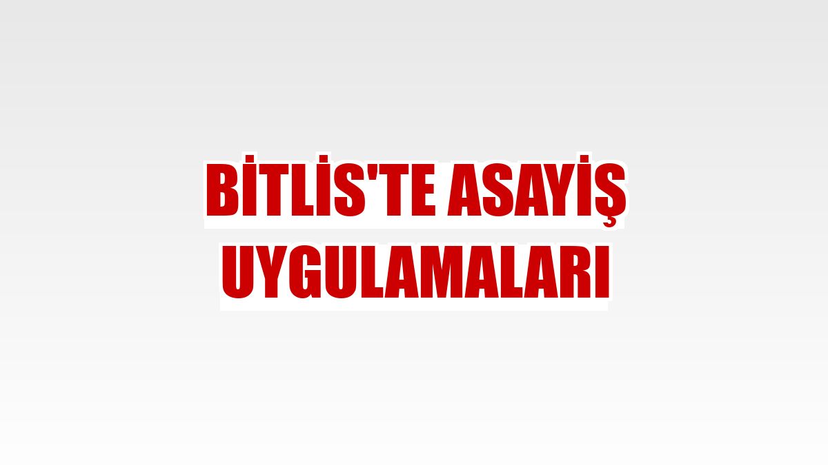 Bitlis'te asayiş uygulamaları
