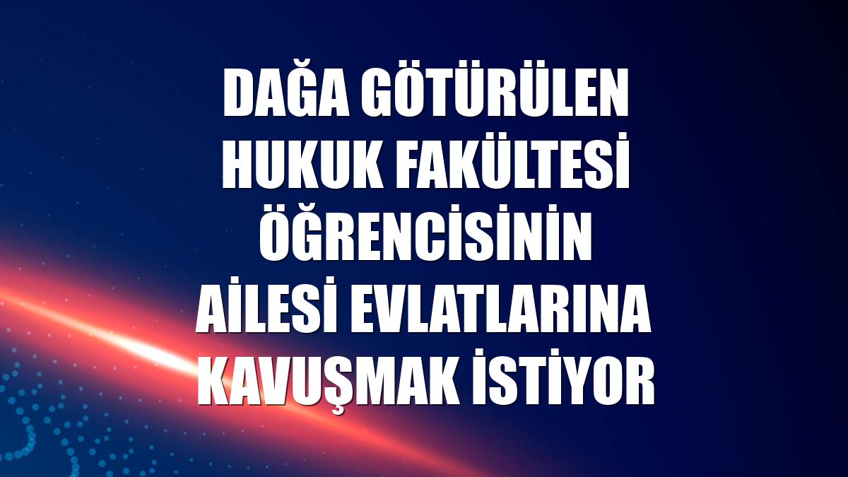 Dağa götürülen hukuk fakültesi öğrencisinin ailesi evlatlarına kavuşmak istiyor