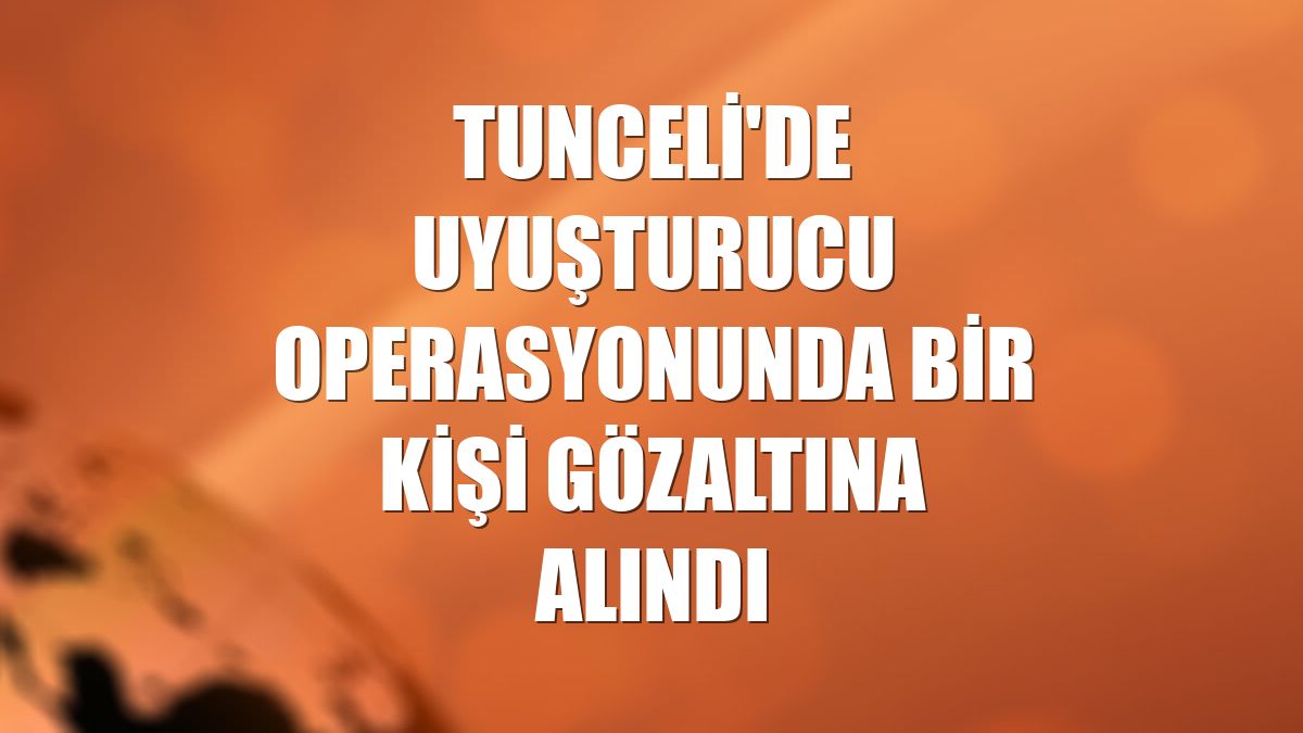 Tunceli'de uyuşturucu operasyonunda bir kişi gözaltına alındı