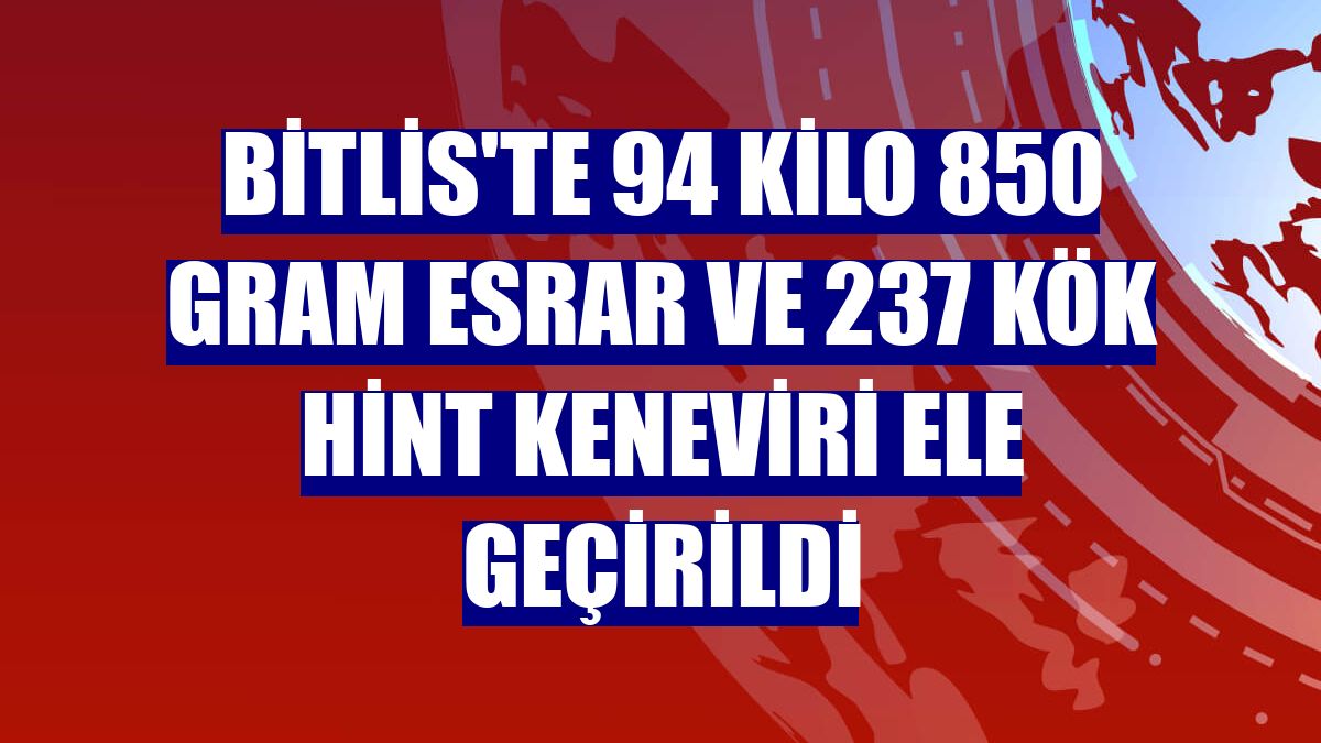 Bitlis'te 94 kilo 850 gram esrar ve 237 kök Hint keneviri ele geçirildi