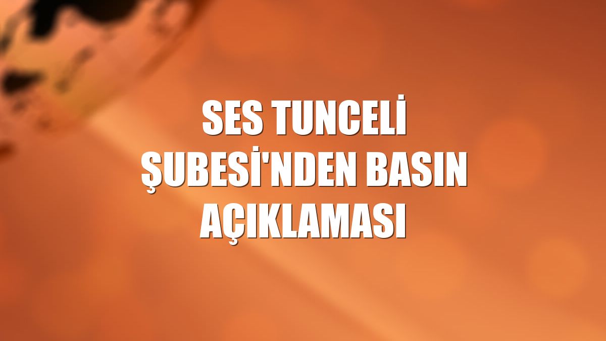 SES Tunceli Şubesi'nden basın açıklaması