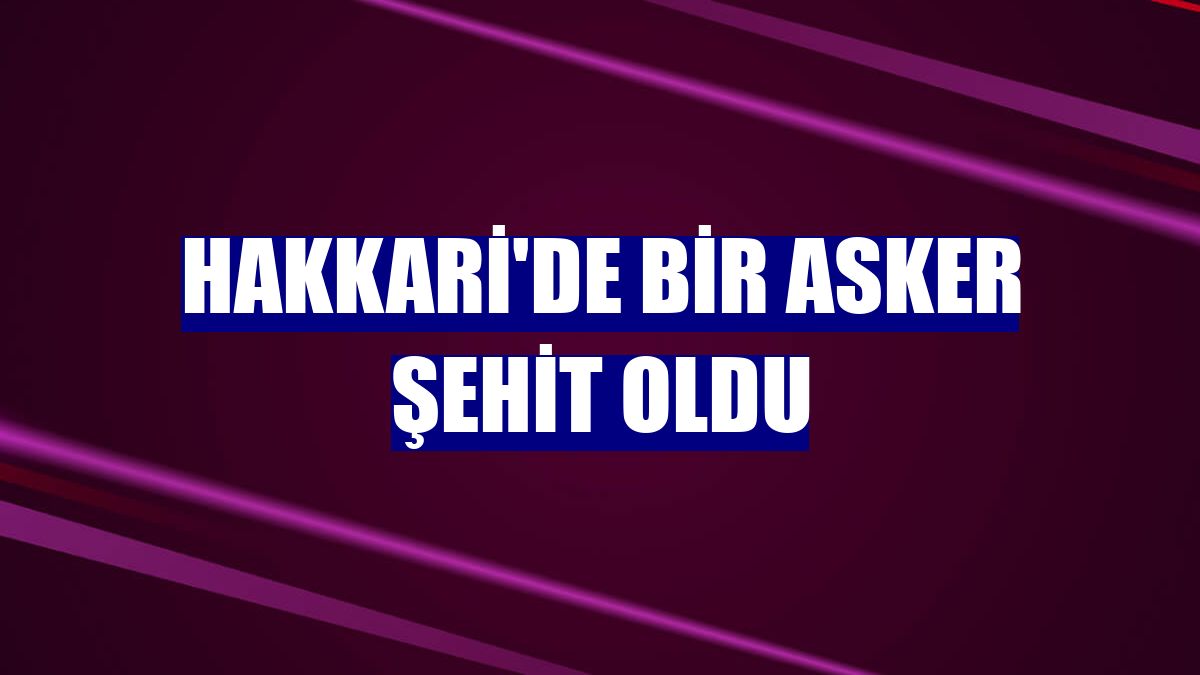 Hakkari'de bir asker şehit oldu