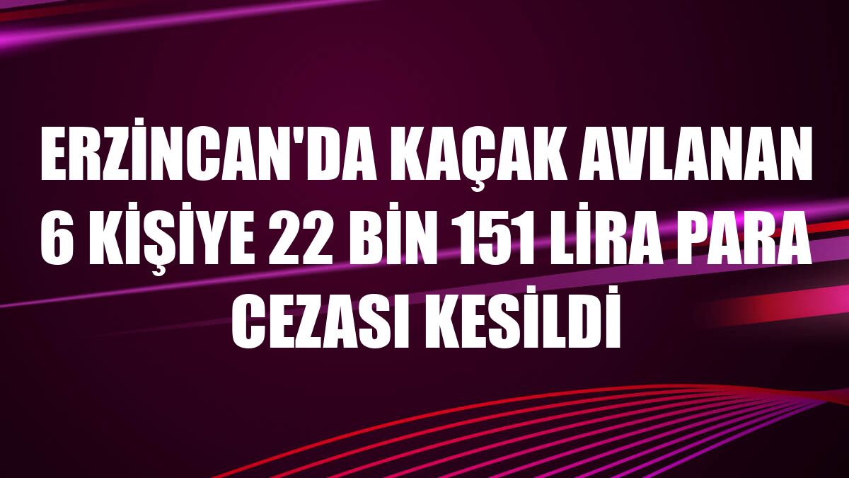 Erzincan'da kaçak avlanan 6 kişiye 22 bin 151 lira para cezası kesildi