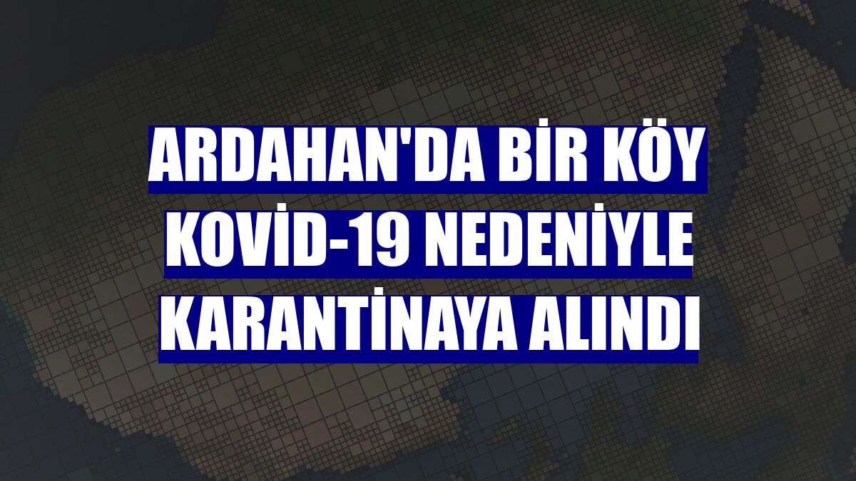 Ardahan'da bir köy Kovid-19 nedeniyle karantinaya alındı