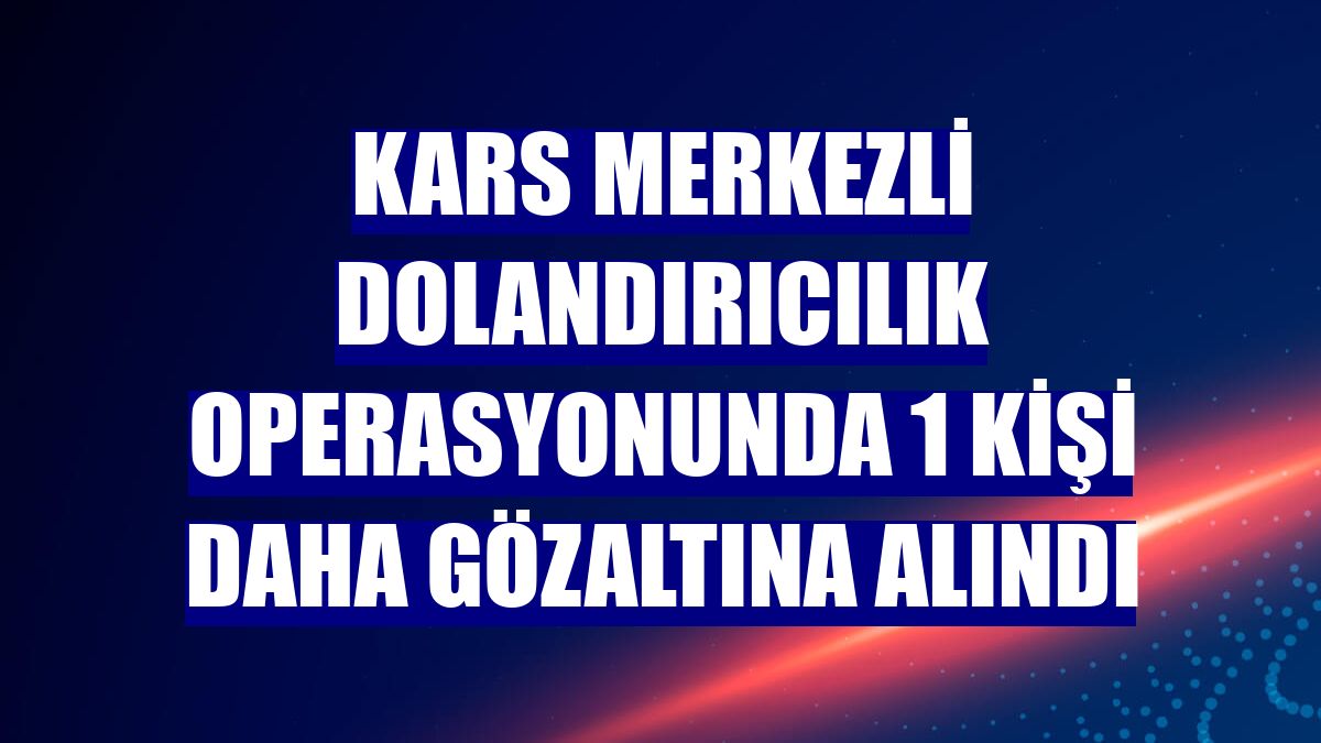 Kars merkezli dolandırıcılık operasyonunda 1 kişi daha gözaltına alındı