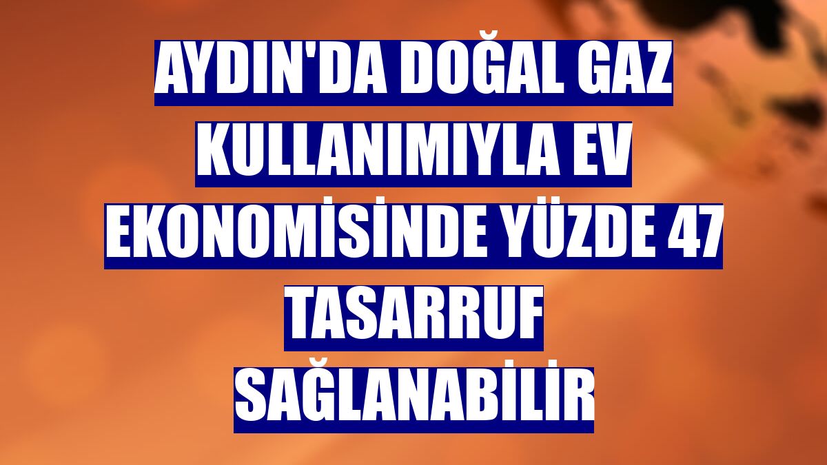 Aydın'da doğal gaz kullanımıyla ev ekonomisinde yüzde 47 tasarruf sağlanabilir