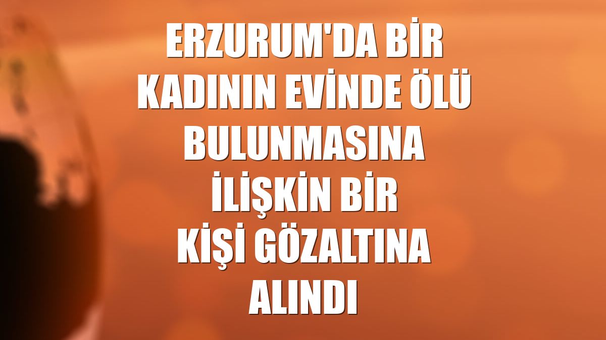 Erzurum'da bir kadının evinde ölü bulunmasına ilişkin bir kişi gözaltına alındı