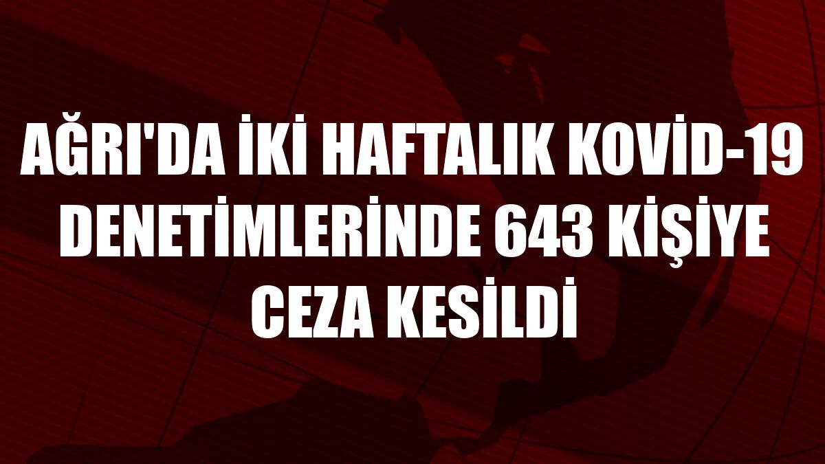 Ağrı'da iki haftalık Kovid-19 denetimlerinde 643 kişiye ceza kesildi