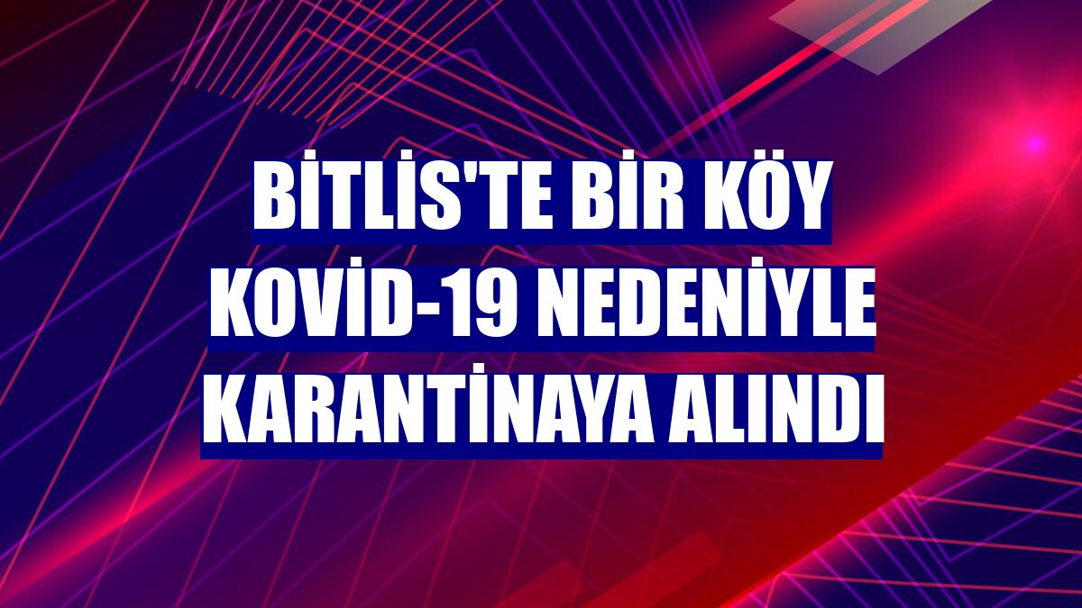 Bitlis'te bir köy Kovid-19 nedeniyle karantinaya alındı
