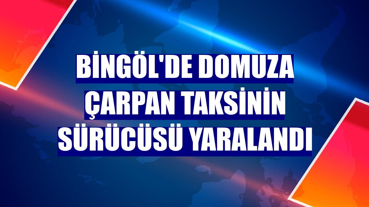 Bingöl'de domuza çarpan taksinin sürücüsü yaralandı