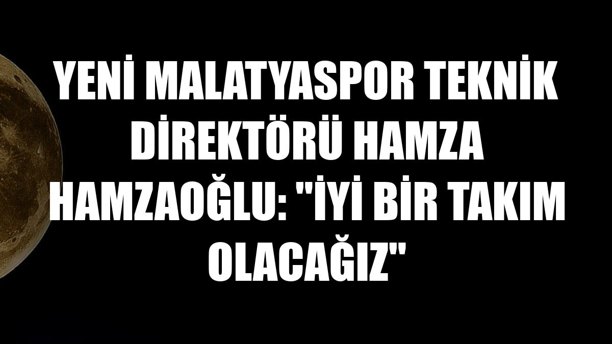 Yeni Malatyaspor Teknik Direktörü Hamza Hamzaoğlu: 'İyi bir takım olacağız'