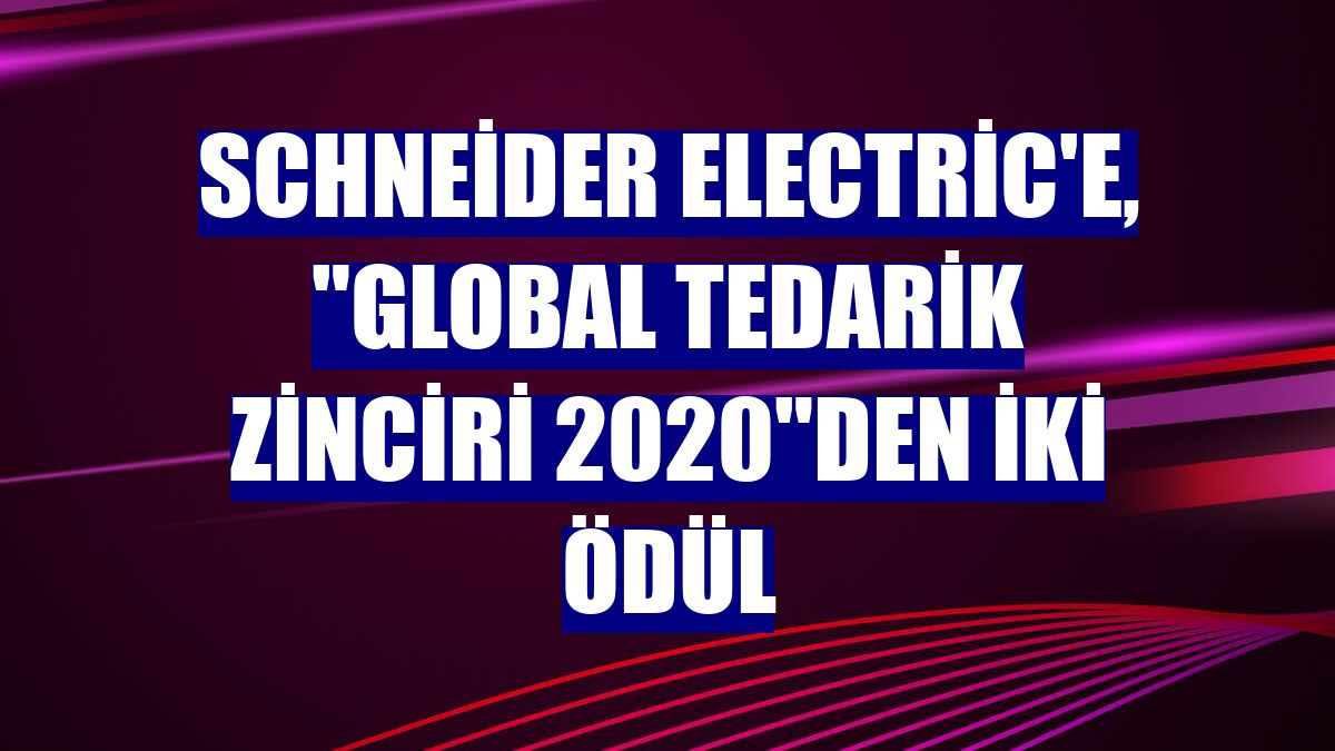 Schneider Electric'e, "Global Tedarik Zinciri 2020"den iki ödül