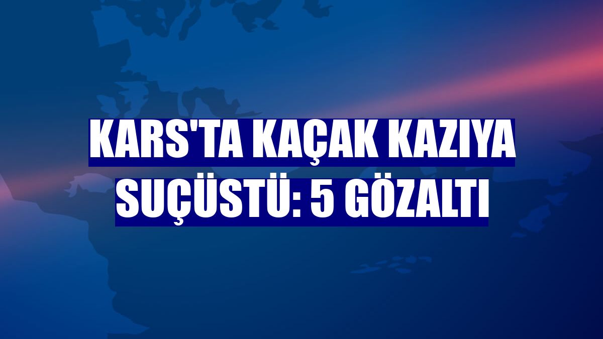 Kars'ta kaçak kazıya suçüstü: 5 gözaltı