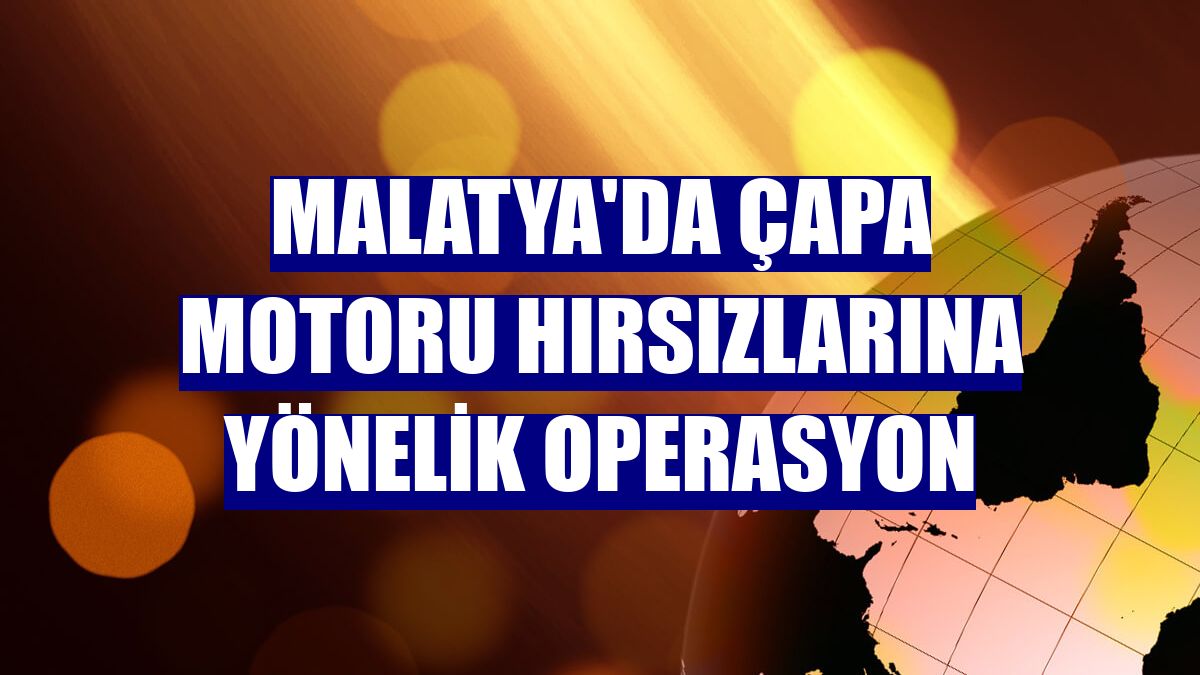 Malatya'da çapa motoru hırsızlarına yönelik operasyon