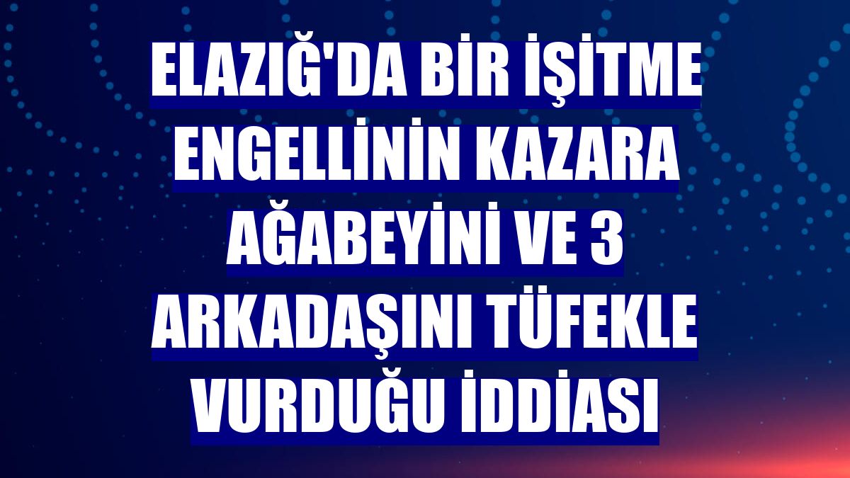 Elazığ'da bir işitme engellinin kazara ağabeyini ve 3 arkadaşını tüfekle vurduğu iddiası