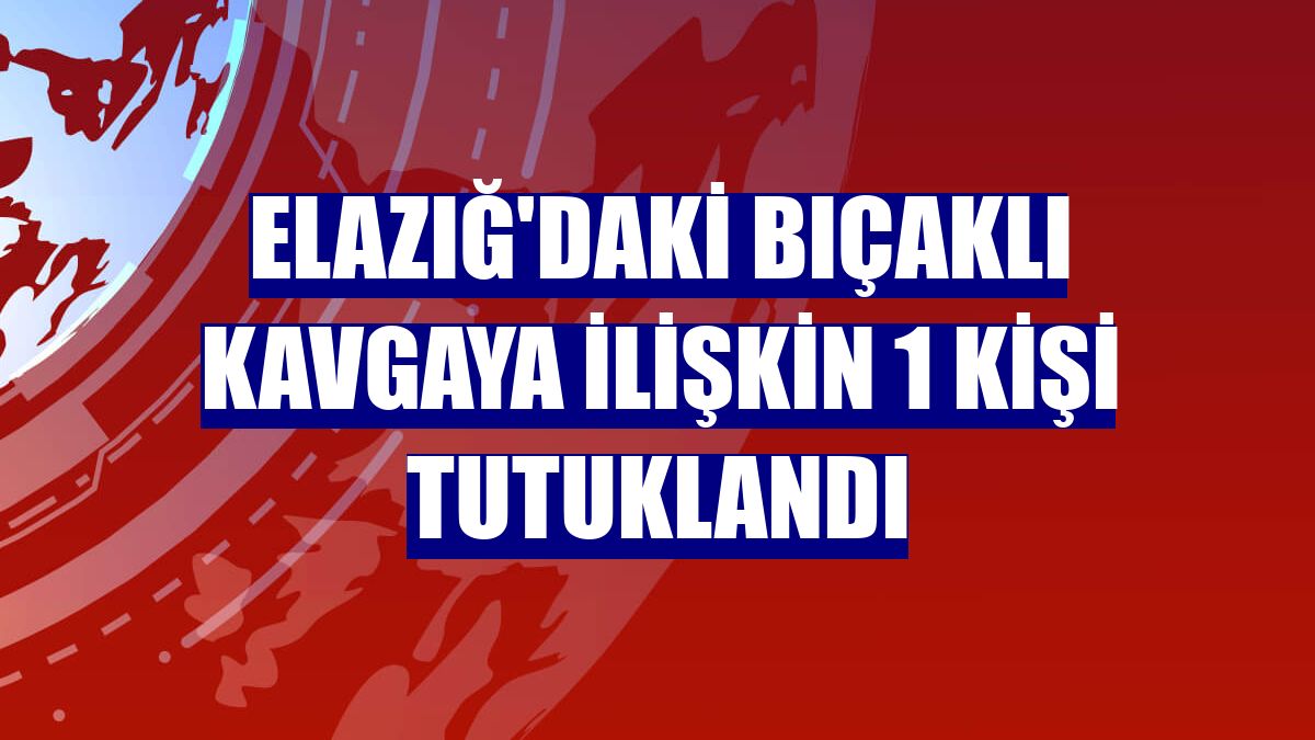 Elazığ'daki bıçaklı kavgaya ilişkin 1 kişi tutuklandı